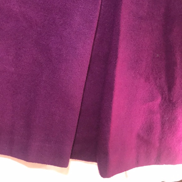 Vintage Long Purple Wool Coat with Pockets - Picture 9 of 16